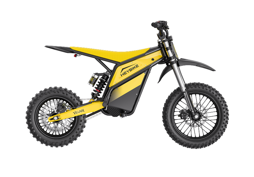 Heybike Villain electric dirt bike in Yellow