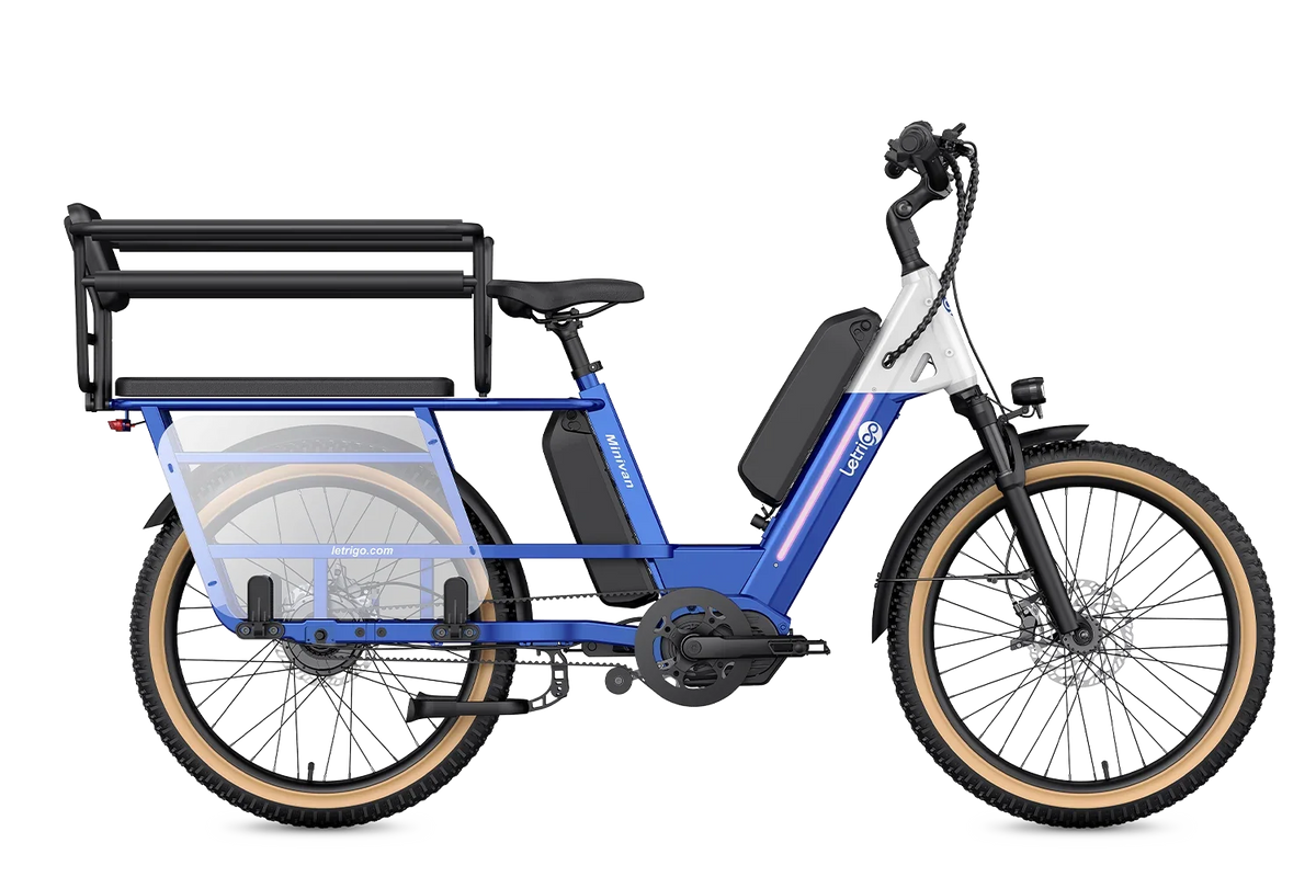 Letrigo Minivan – Blue with kid rails and seat pads