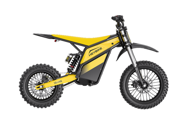 Heybike Villain electric dirt bike in Yellow