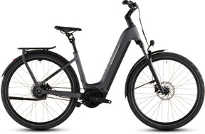CUBE Kathmandu Hybrid Comfort Pro 800 Easy Entry (2026) Slabgrey´n´Black — step-through e-bike, side view