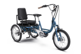 Letrigo Robin electric cargo trike, Blue, with cargo box and front basket