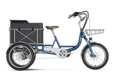 Letrigo Robin electric cargo trike, Red, side view with cargo box