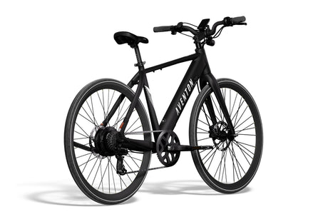 Aventon Soltera 2.5 — Matte Midnight Black, rear three-quarter