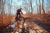 Riding the iGO Outland Torngat RS on a muddy forest trail