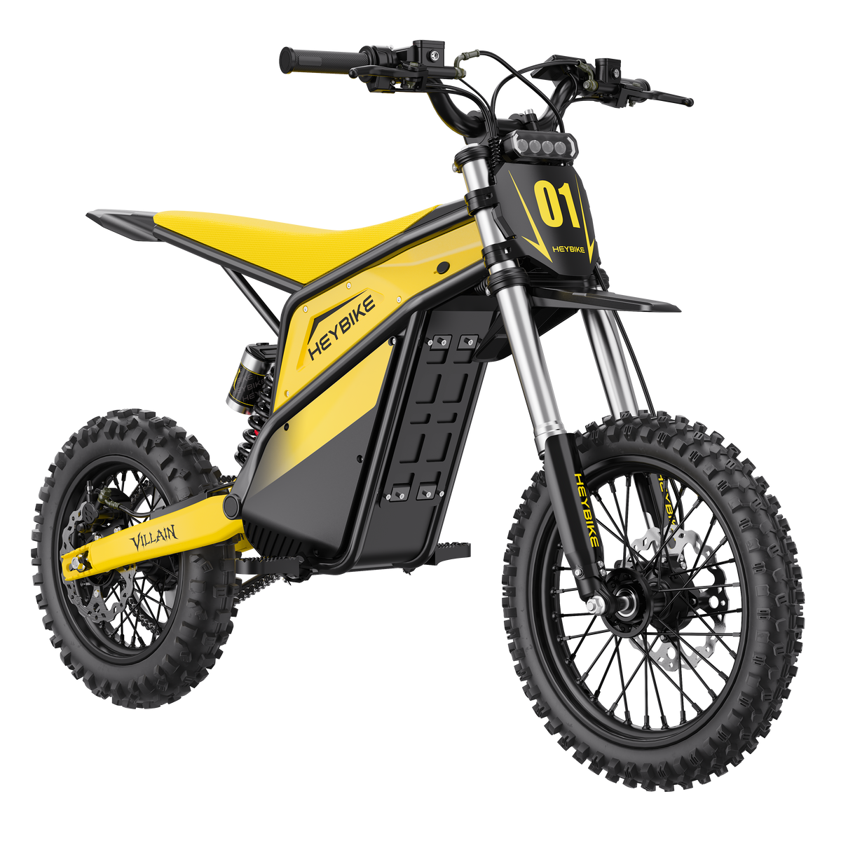 Heybike Villain front three-quarter view